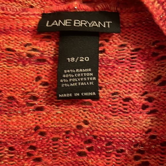 Short shrug sweater. Orange, Pink, gold thread Long sleeves w/hood.  Plus size - Picture 2 of 7